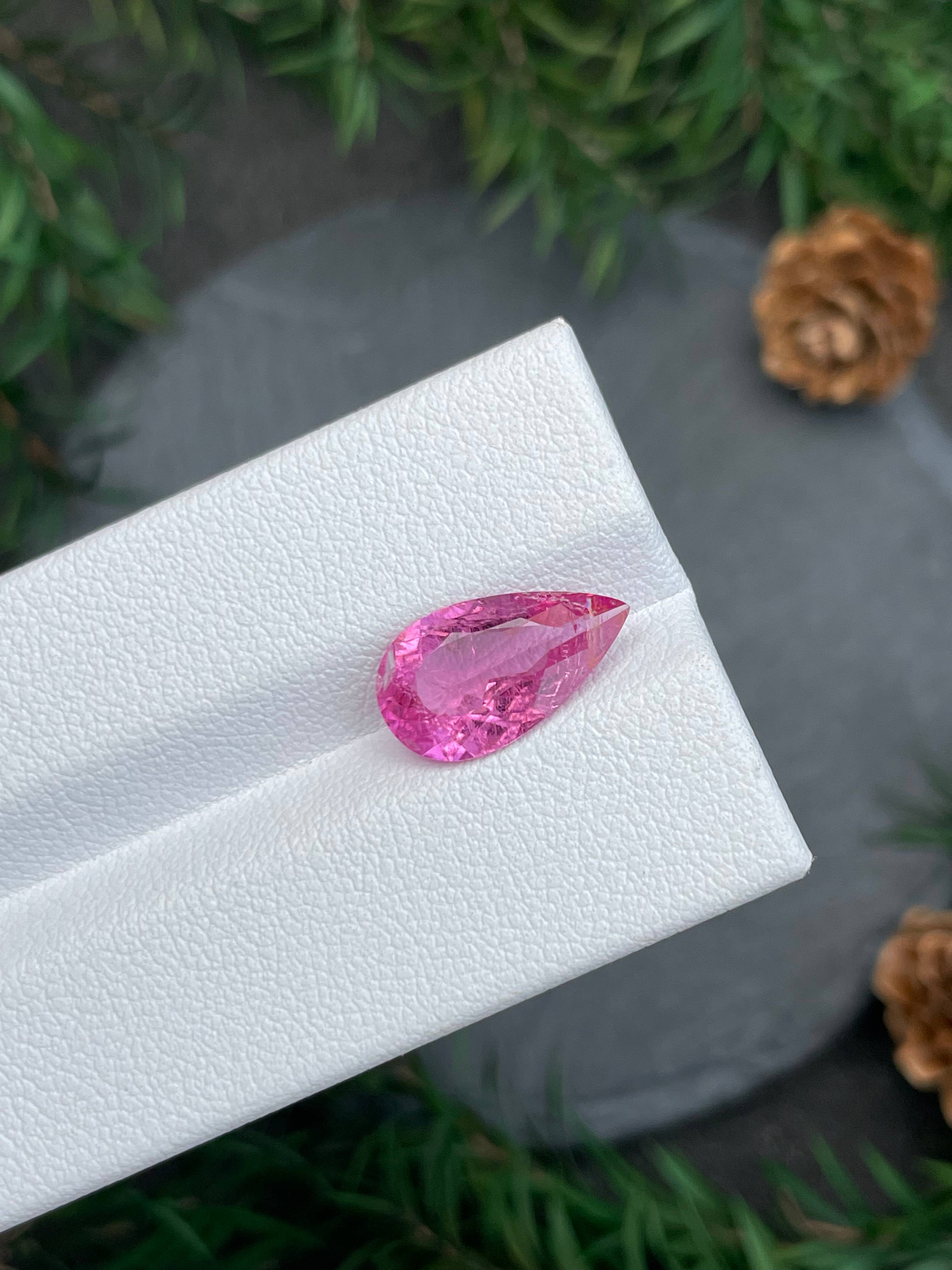 bubblegum pink rubellite tourmaline, 3.05ct pear cut — view 5