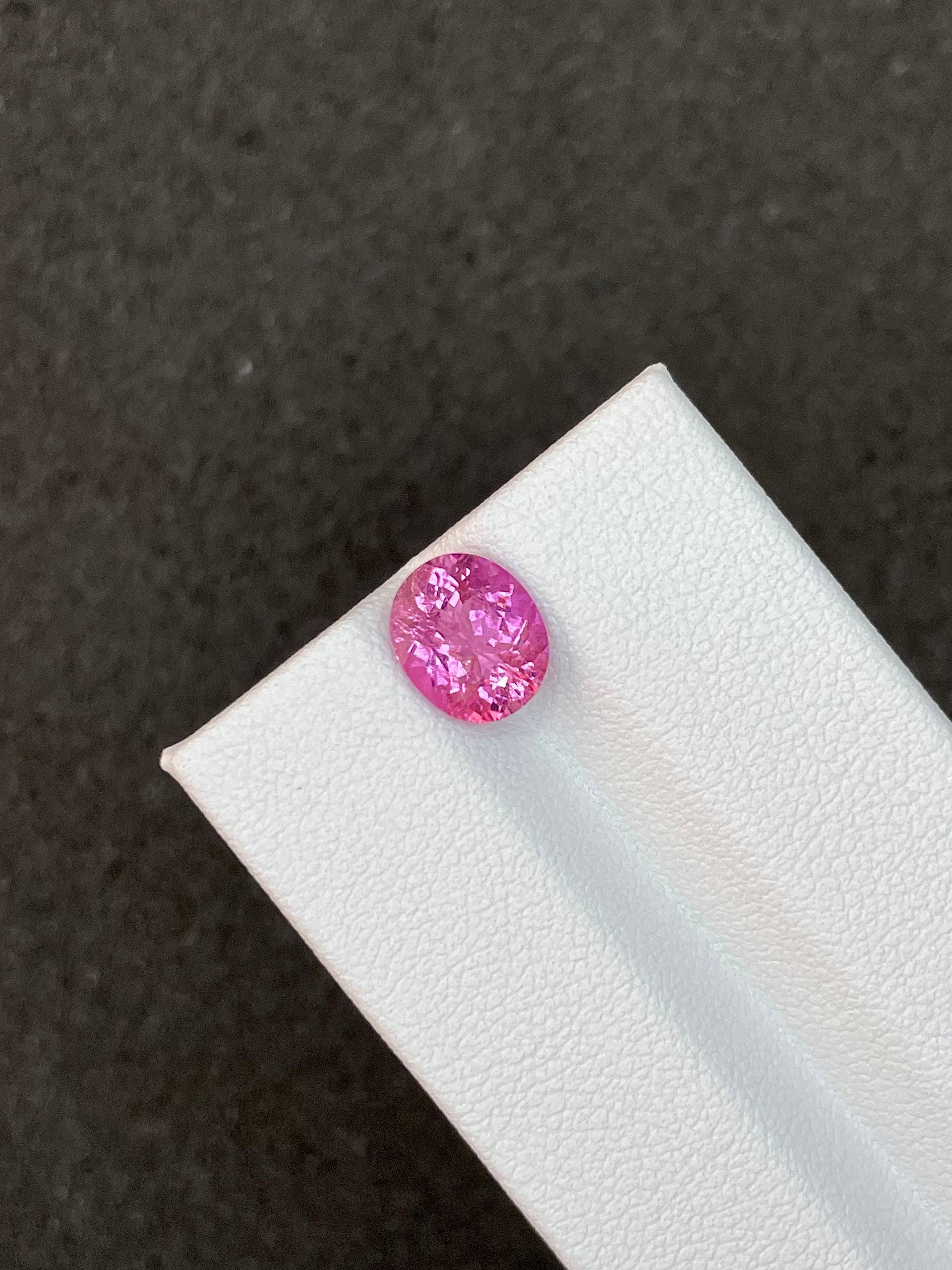 flower pink rubellite tourmaline, 1.86ct oval cut — view 5
