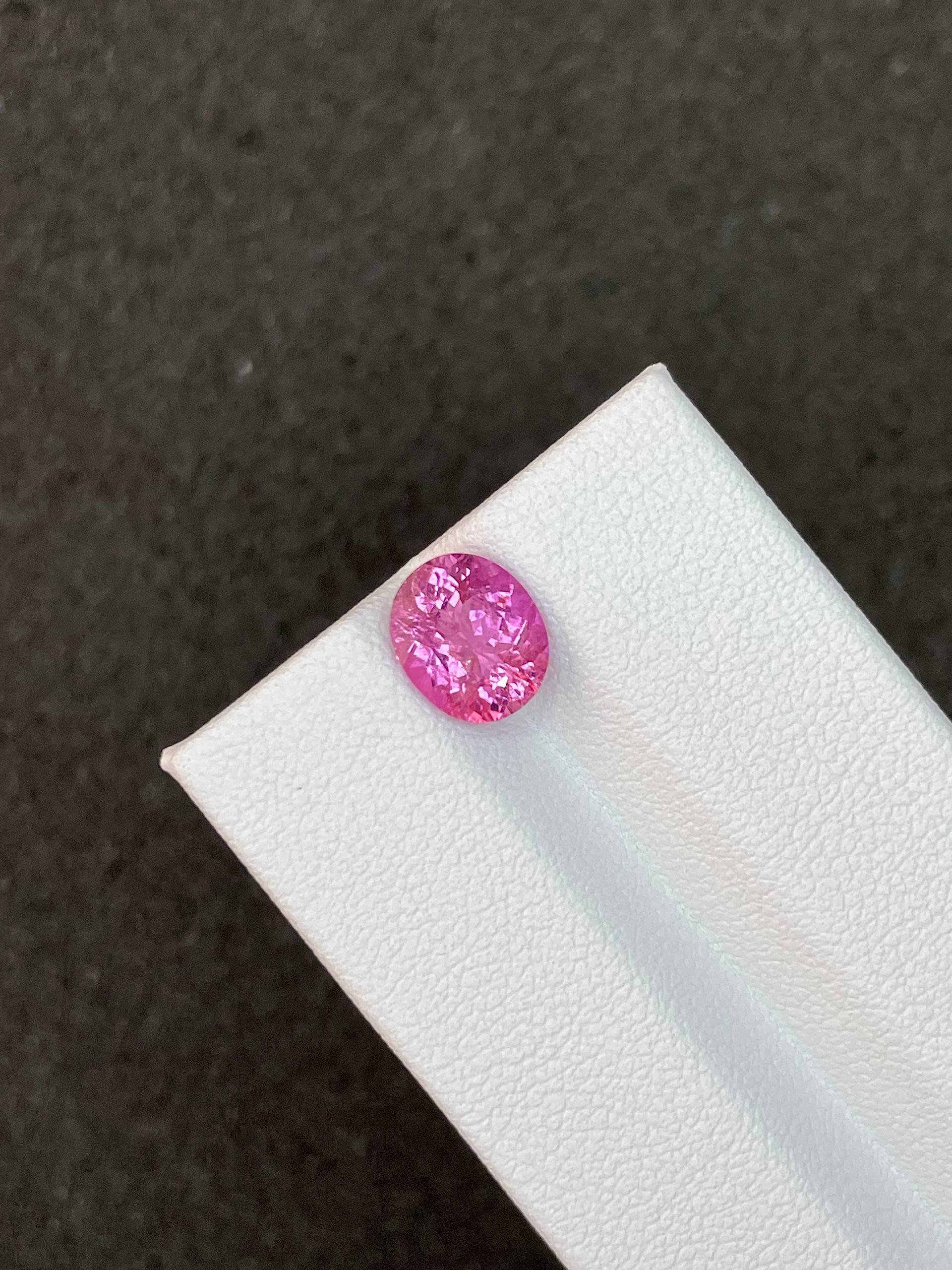 flower pink rubellite tourmaline, 1.86ct oval cut — view 5