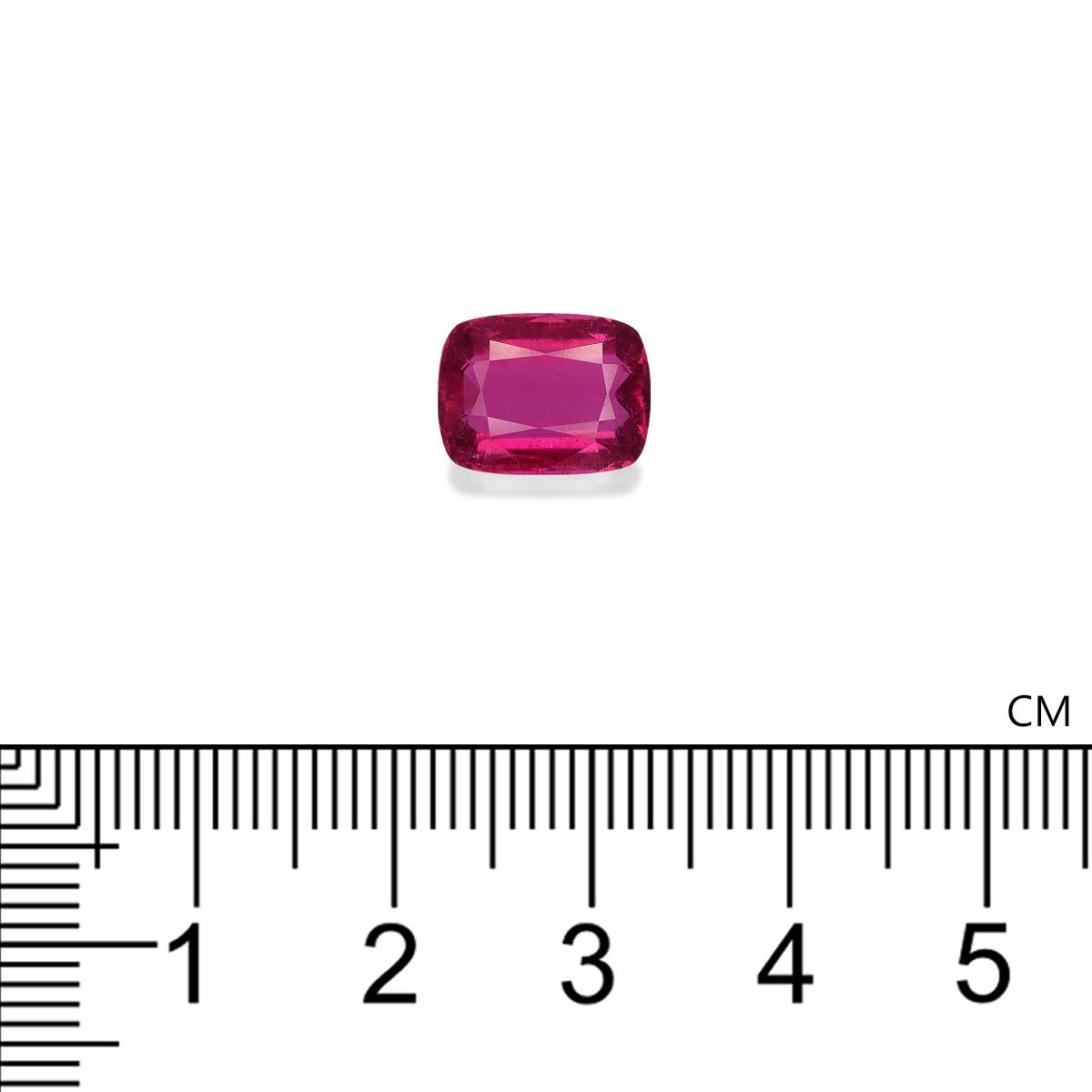 fuscia pink rubellite tourmaline, 3.69ct cushion cut — view 4