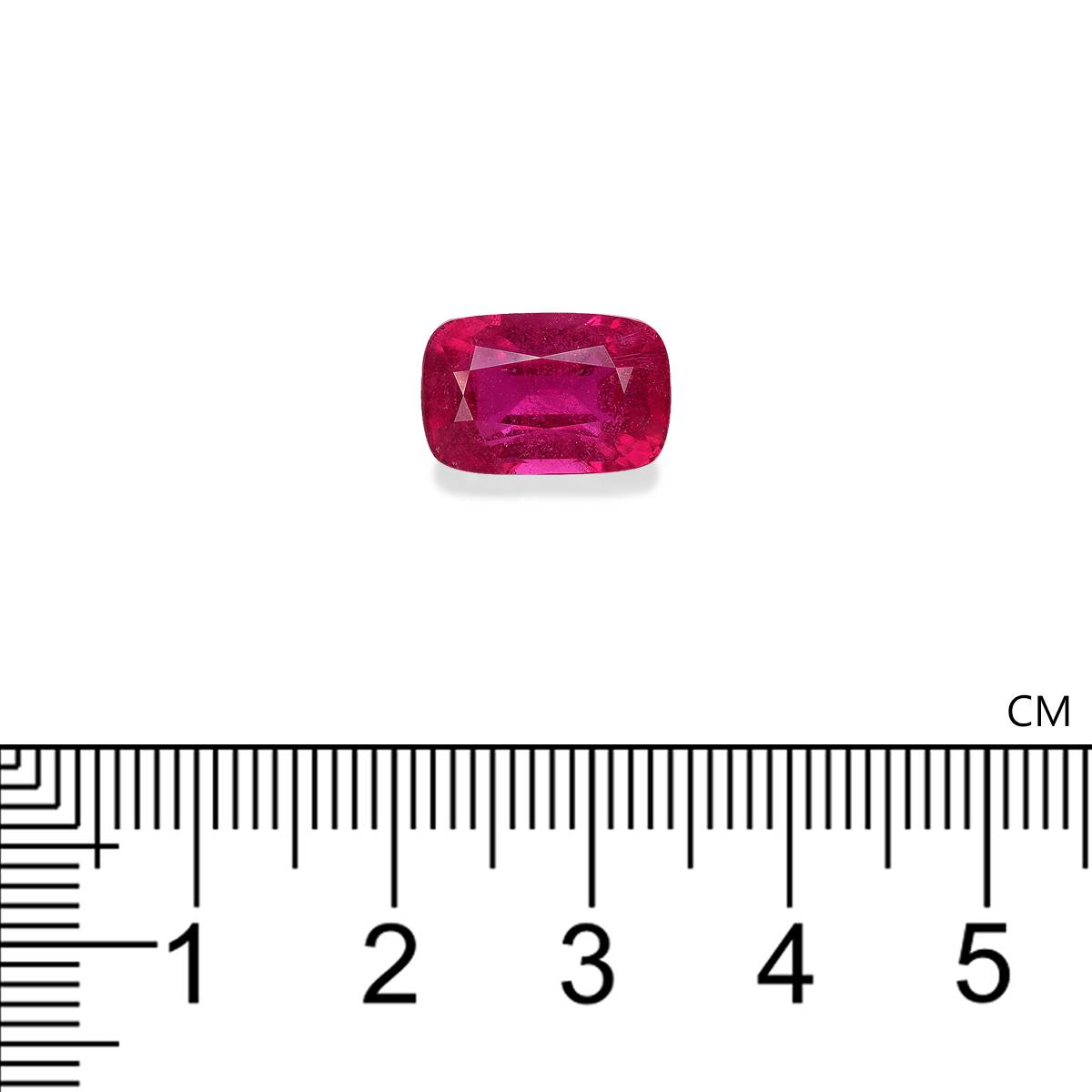 fuscia pink rubellite tourmaline, 6.1ct cushion cut — view 4