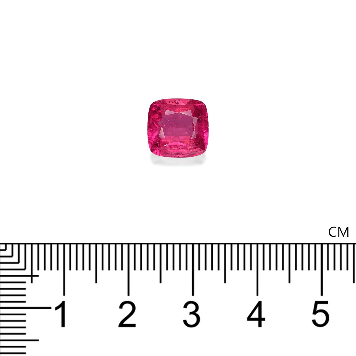 fuscia pink rubellite tourmaline, 3.21ct cushion cut — view 4