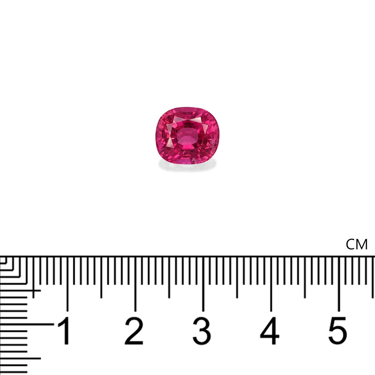 fuscia pink rubellite tourmaline, 3.6ct cushion cut — view 4