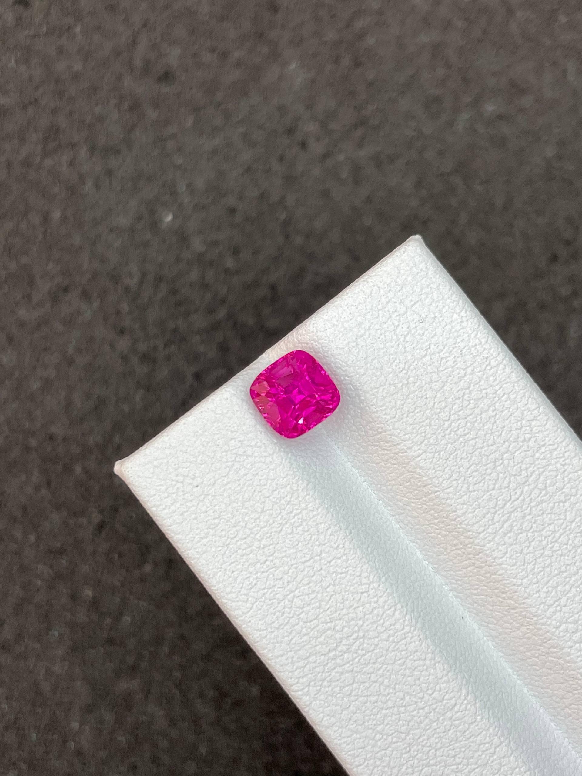 bubblegum pink rubellite tourmaline, 1.72ct cushion cut — view 5