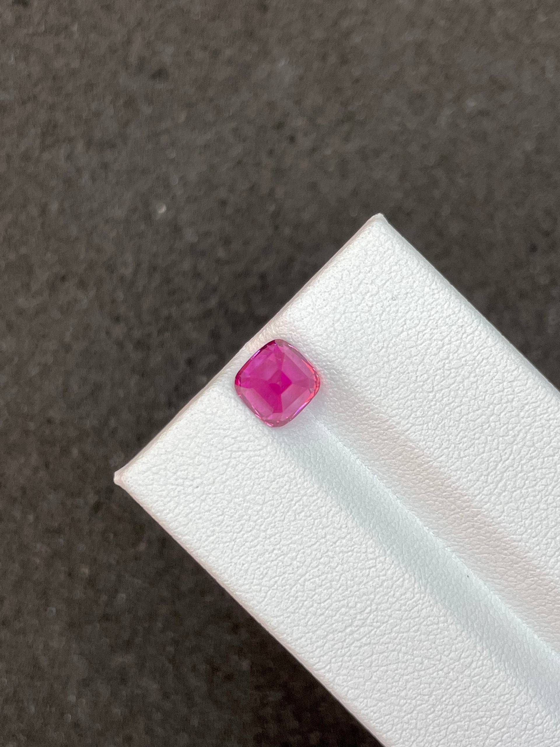 bubblegum pink rubellite tourmaline, 1.72ct cushion cut — view 6