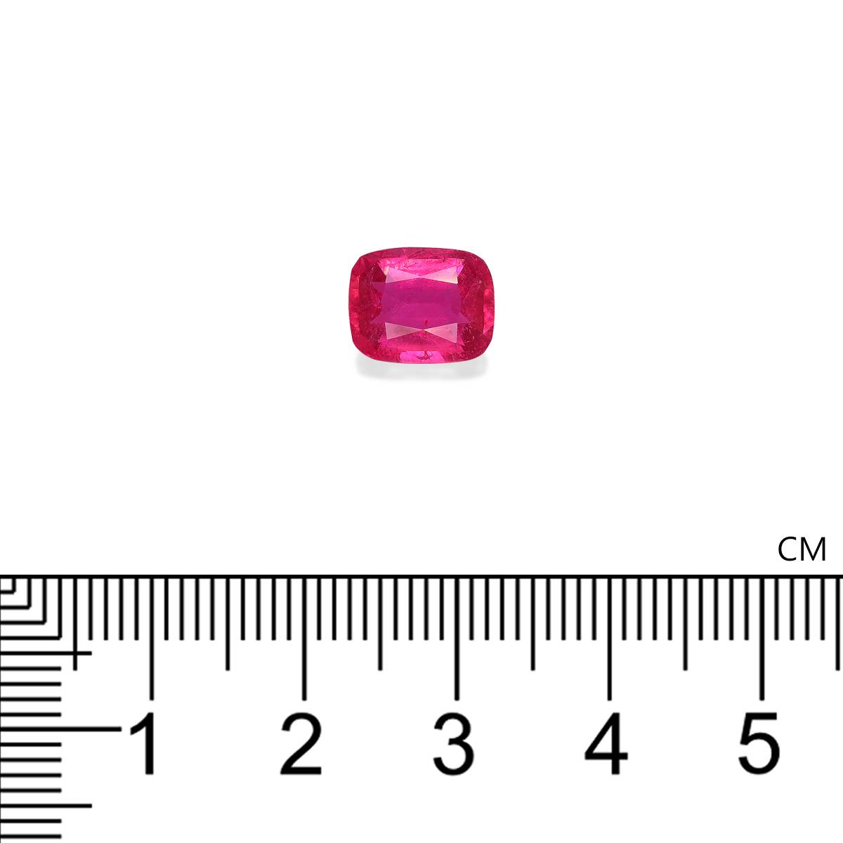 fuscia pink rubellite tourmaline, 2.47ct cushion cut — view 4