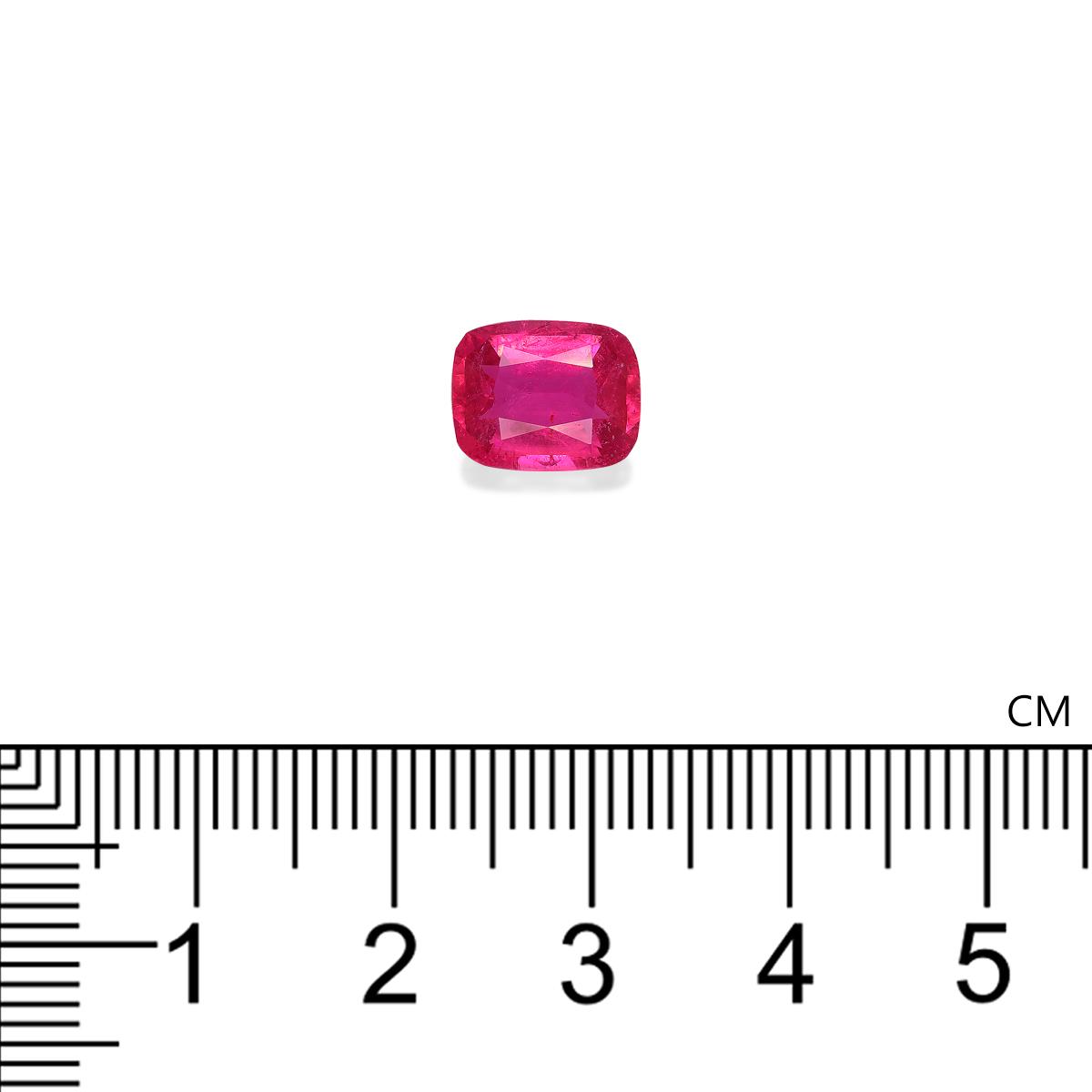 fuscia pink rubellite tourmaline, 2.47ct cushion cut — view 4