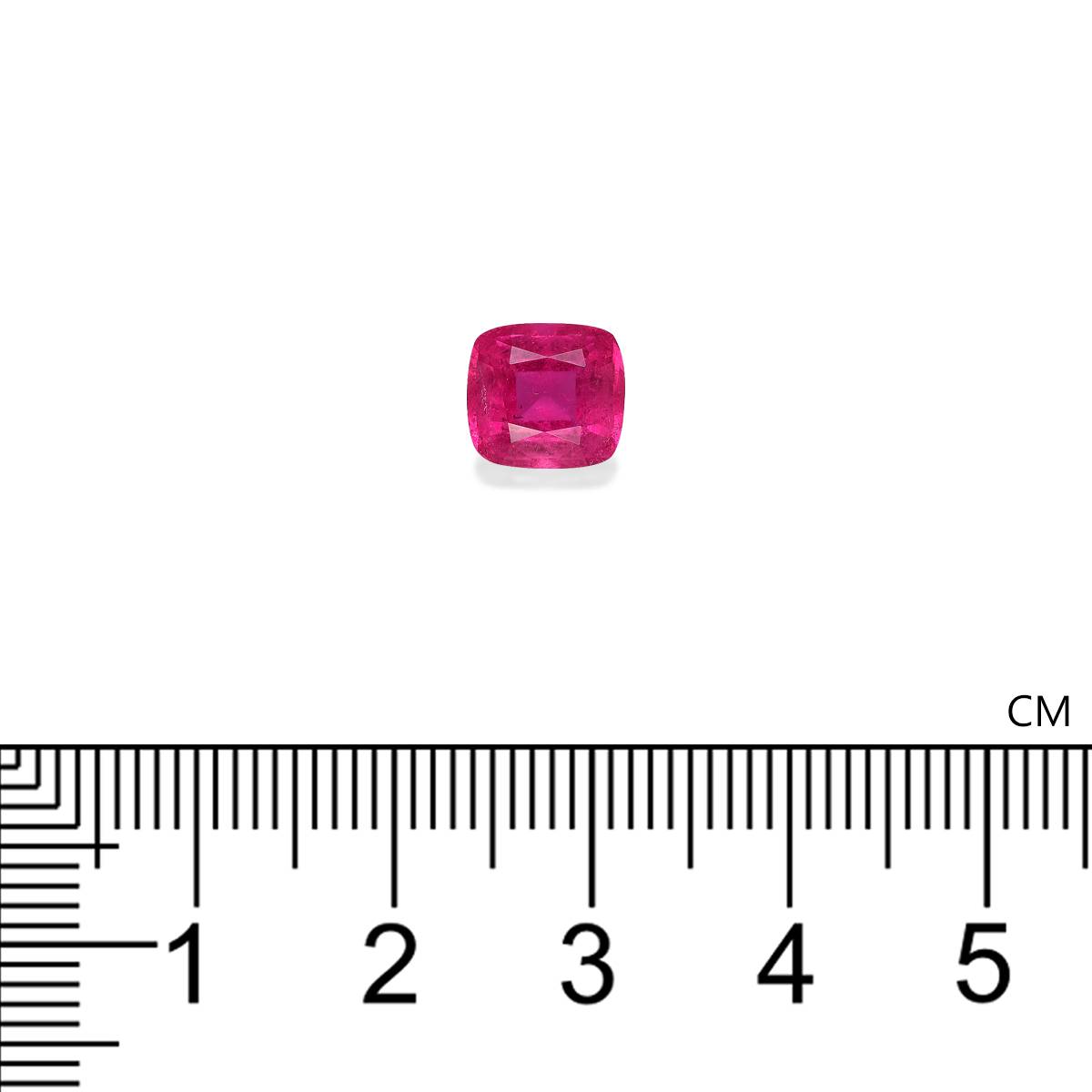 fuscia pink rubellite tourmaline, 2.35ct cushion cut — view 4