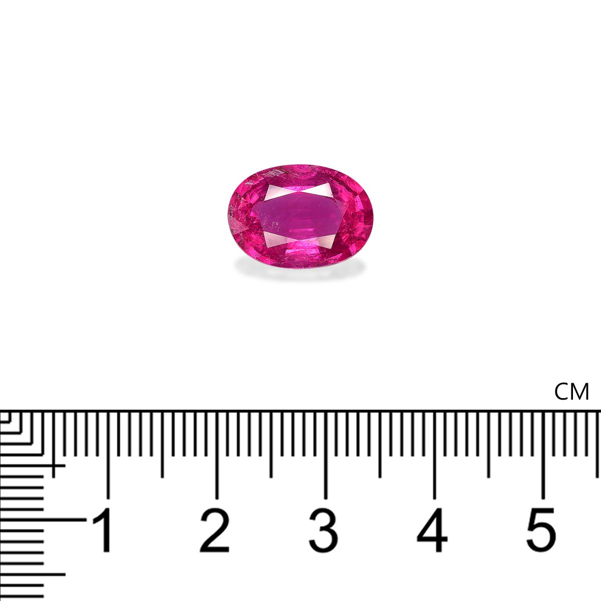 fuscia pink rubellite tourmaline, 5.48ct oval cut — view 4