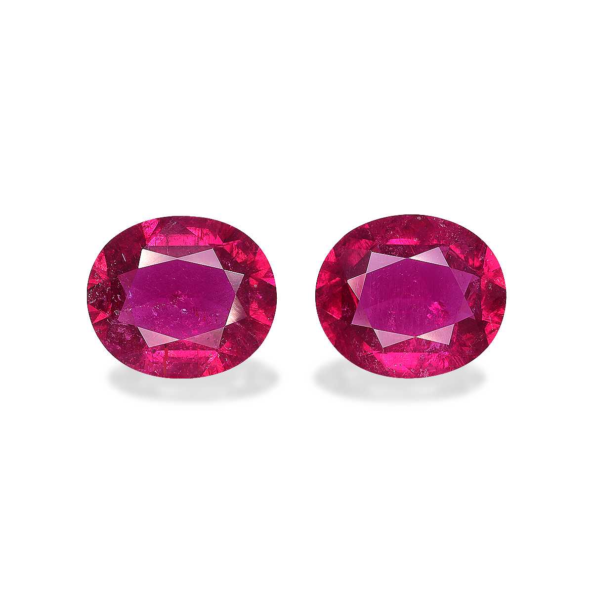 Vivid Pink Rubellite Tourmaline 10.43ct - 14x12mm Pair