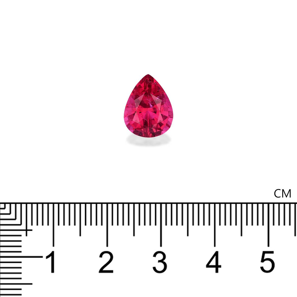 fuscia pink rubellite tourmaline, 3.22ct pear cut — view 4