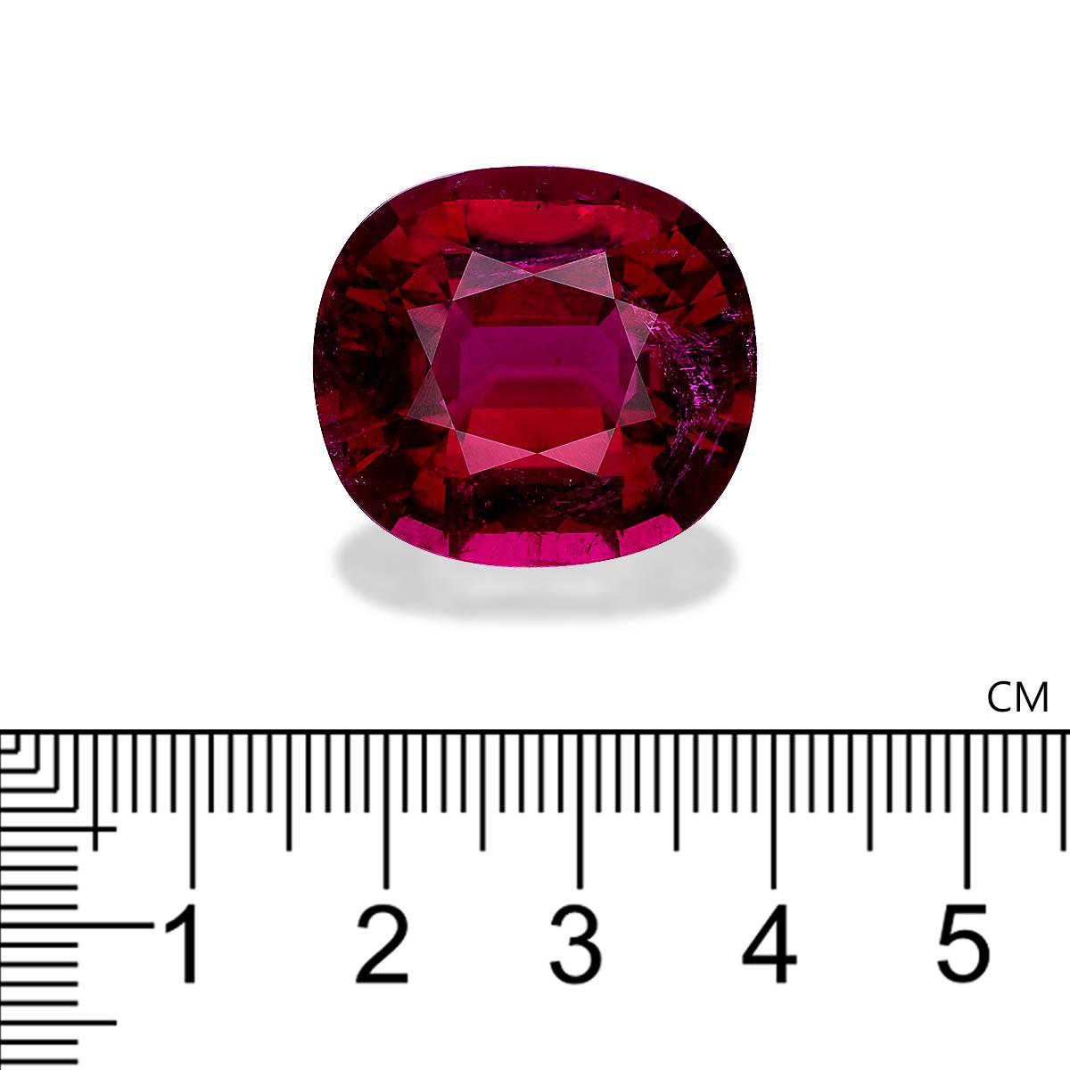 rubellite tourmaline, 39.24ct cushion cut — view 4