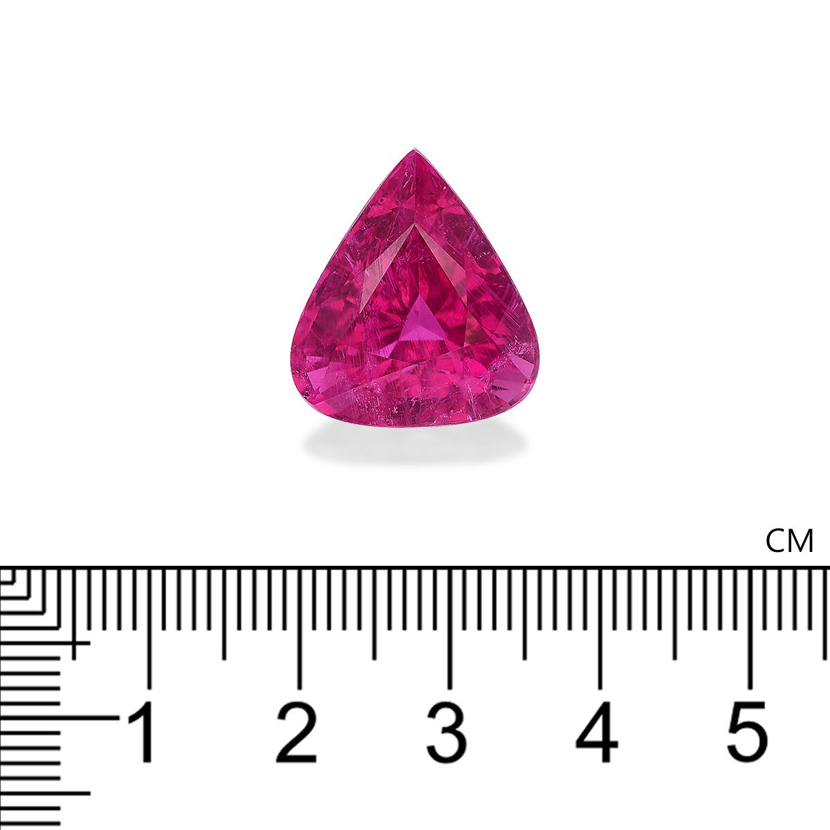 fuscia pink rubellite tourmaline, 19.39ct pear cut — view 4