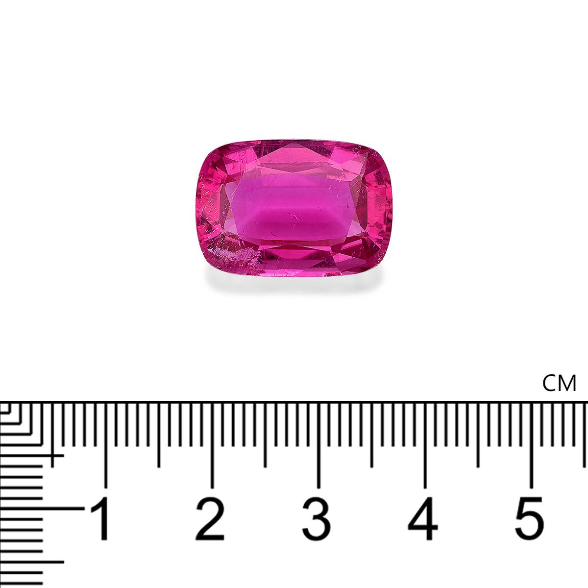 fuscia pink rubellite tourmaline, 14.61ct cushion cut — view 4