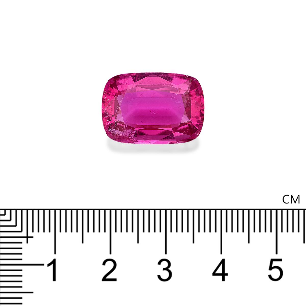 fuscia pink rubellite tourmaline, 14.61ct cushion cut — view 4