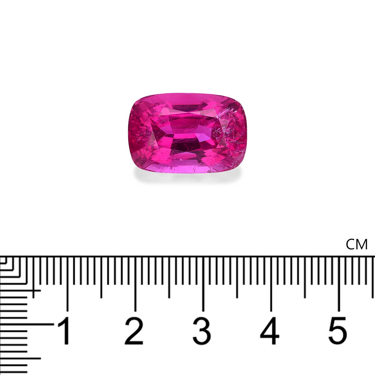fuscia pink rubellite tourmaline, 17.28ct cushion cut — view 4