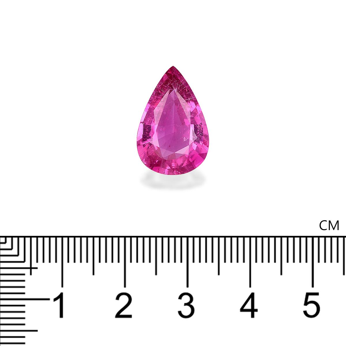 bubblegum pink rubellite tourmaline, 7.39ct pear cut — view 4