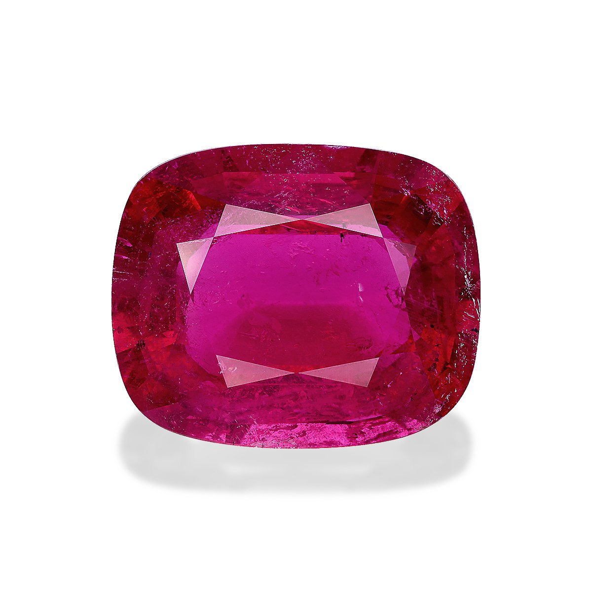 Vivid pink rubellite tourmaline, 113.61ct cushion cut — main view