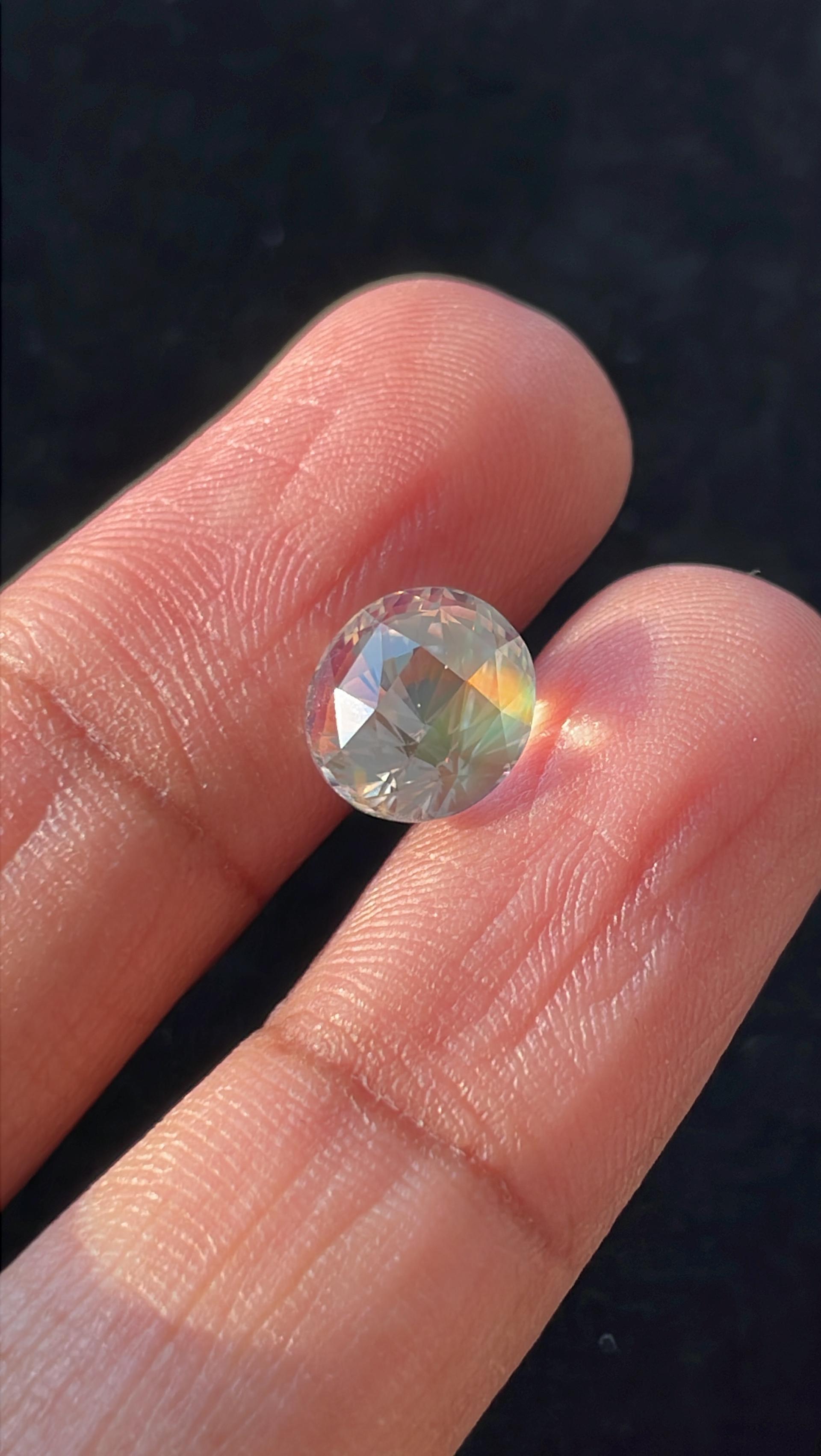 mixed colour rainbow moonstone, 3.47ct oval cut — view 12
