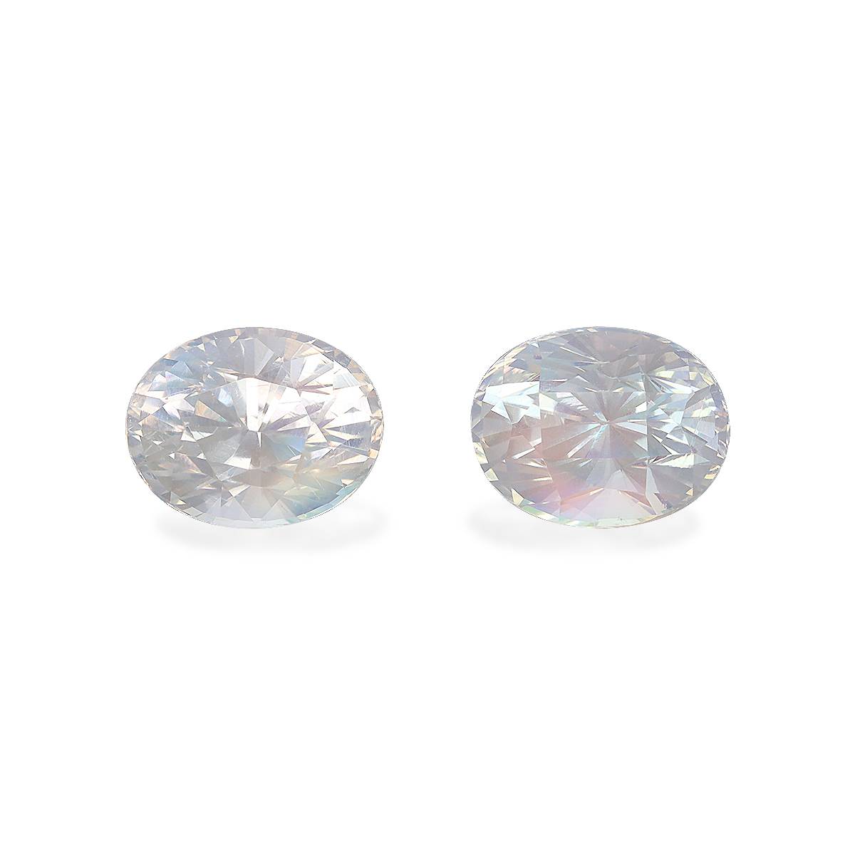 Mixed Colour Rainbow Moonstone 7.18ct - 10x8mm Pair