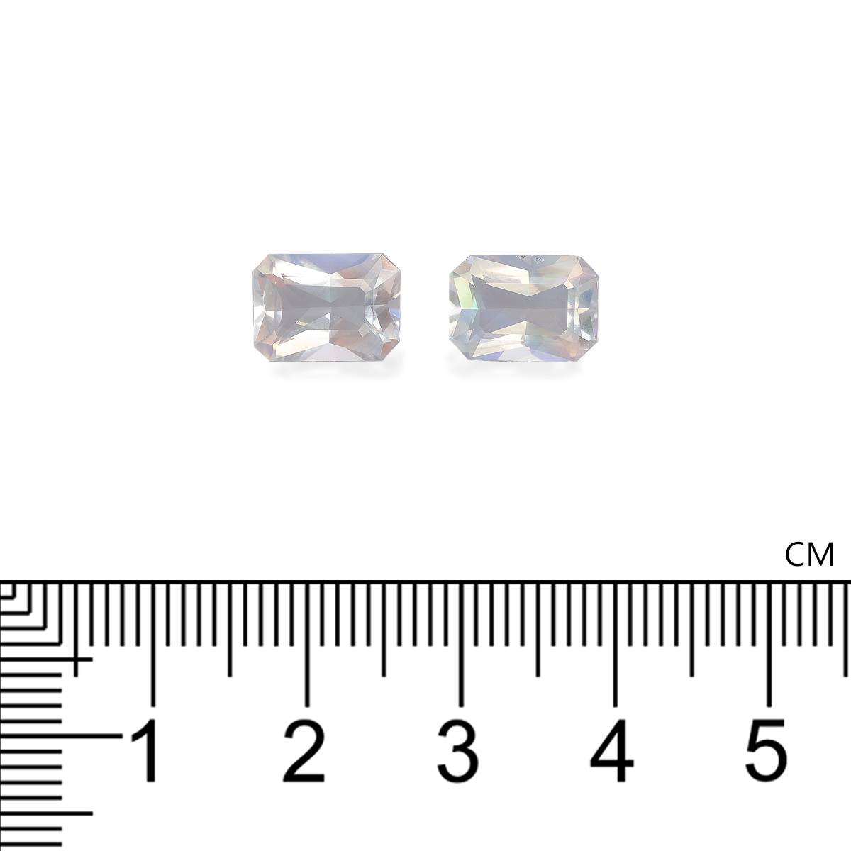mixed colour rainbow moonstone, 4.07ct rectangular cut — view 4