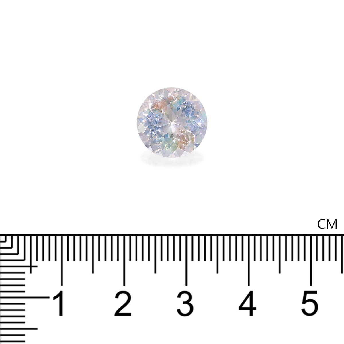 mixed colour rainbow moonstone, 4.91ct round cut — view 4