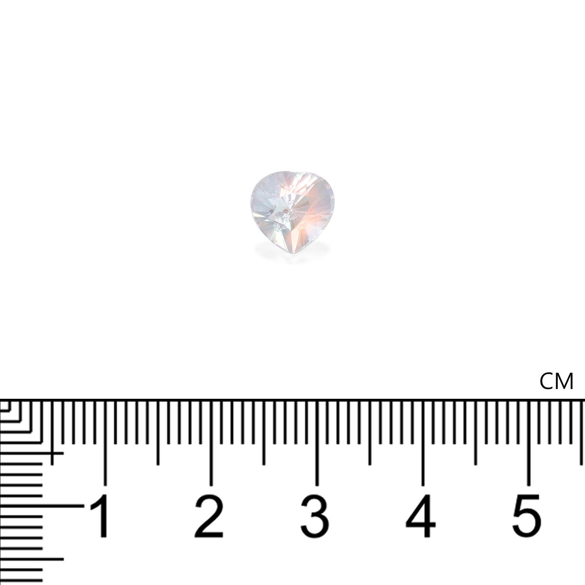 mixed colour rainbow moonstone, 1.97ct heart cut — view 4