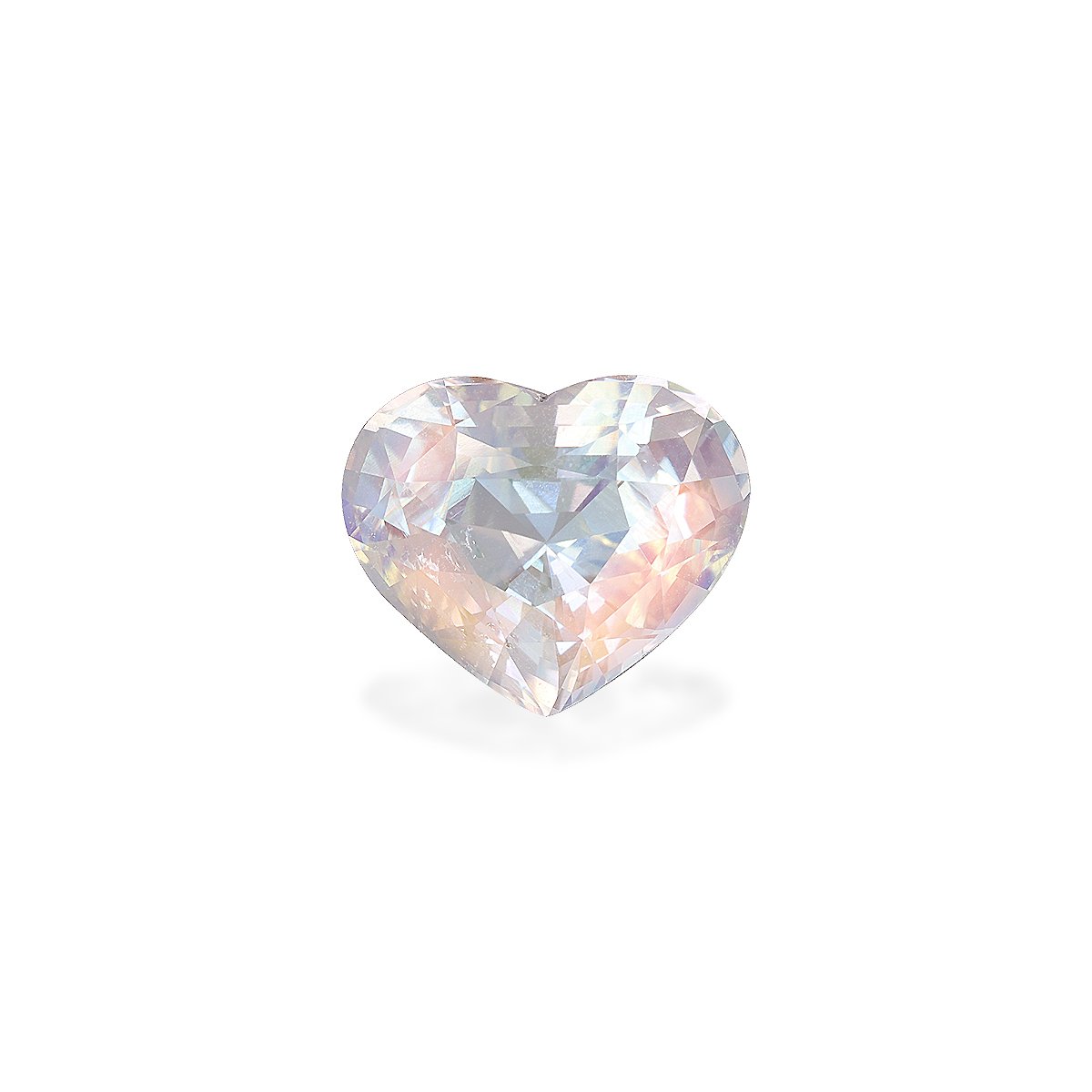 mixed colour rainbow moonstone, 4.17ct heart cut — main view