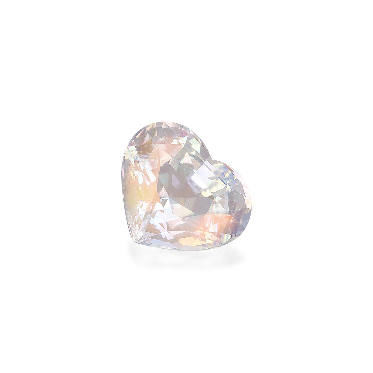 mixed colour rainbow moonstone, 4.17ct heart cut — view 3