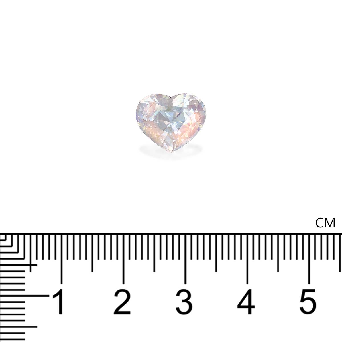 mixed colour rainbow moonstone, 4.17ct heart cut — view 4