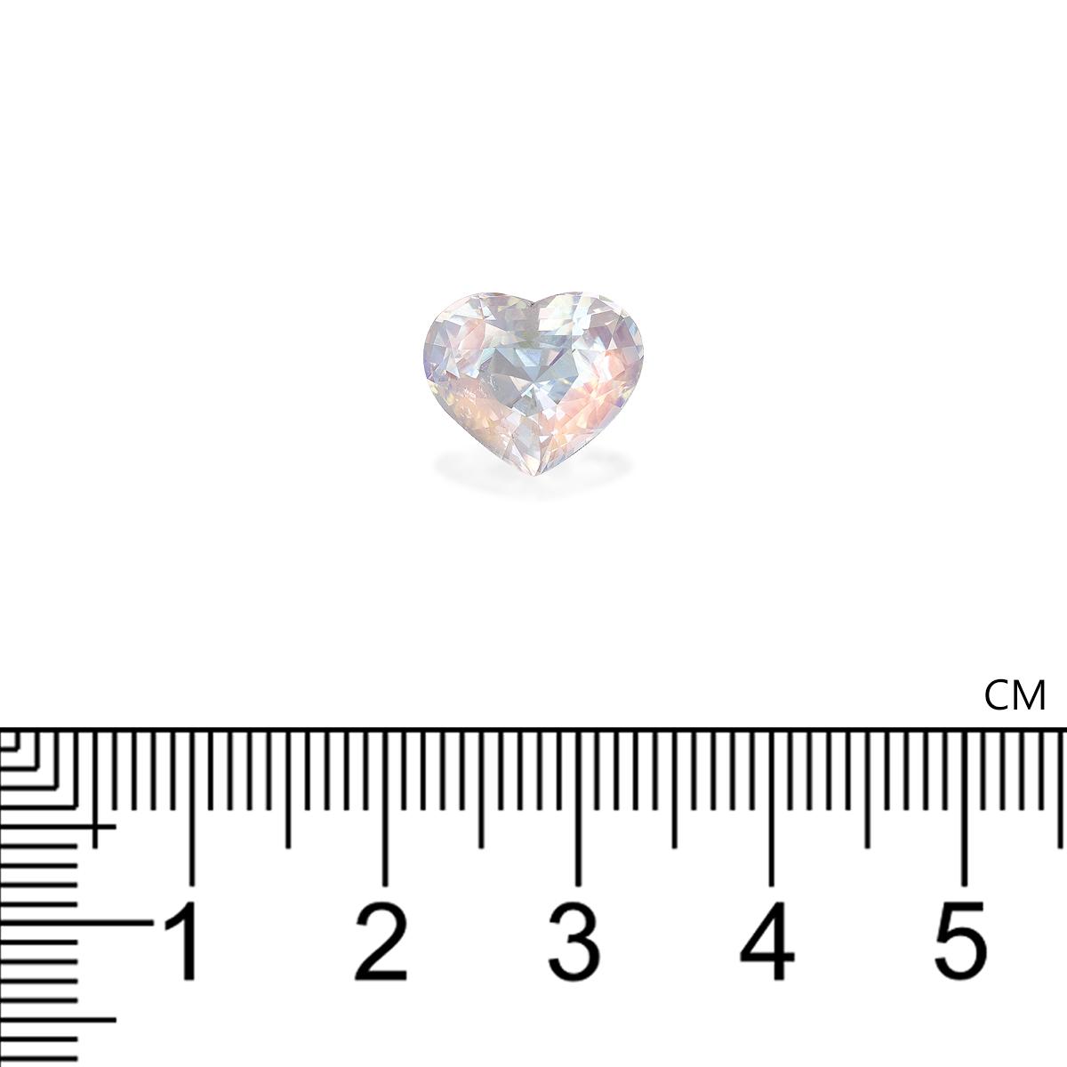 mixed colour rainbow moonstone, 4.17ct heart cut — view 4
