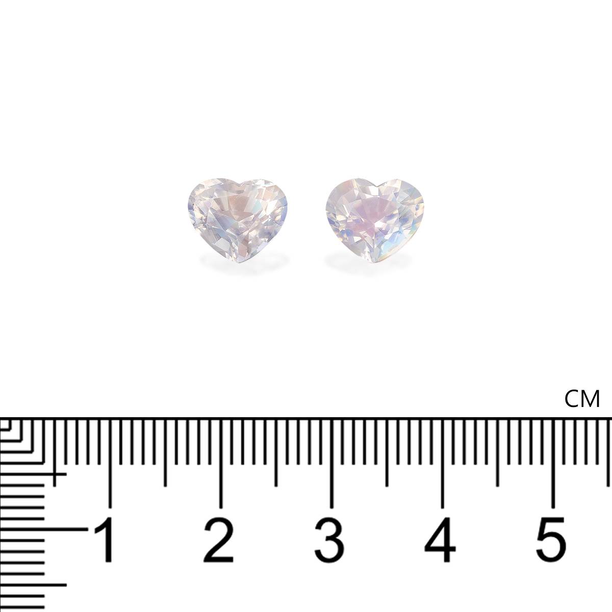 mixed colour rainbow moonstone, 4.19ct heart cut — view 4
