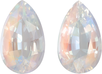 Pear cut rainbow moonstone, 15.27 by 9.28 mm, shown at actual size