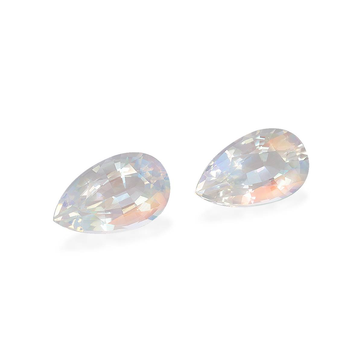 mixed colour rainbow moonstone, 10.97ct pear cut — view 3