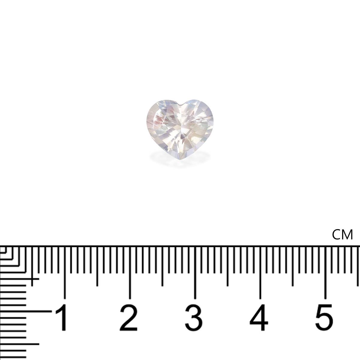 mixed colour rainbow moonstone, 2.73ct heart cut — view 4
