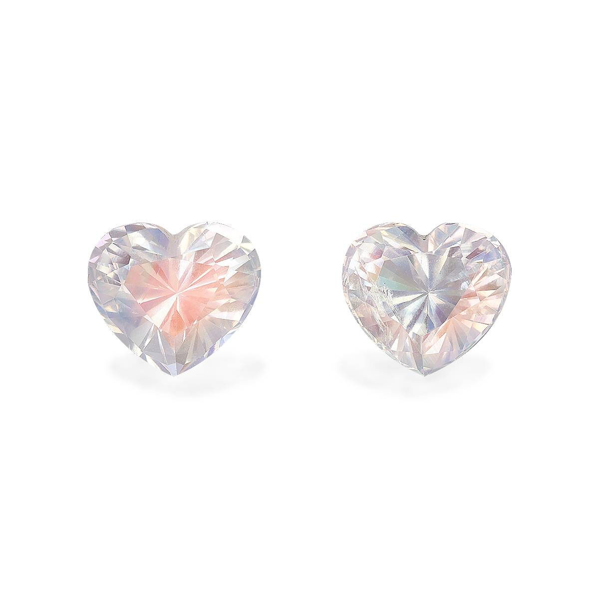 mixed colour rainbow moonstone, 4.72ct heart cut — main view