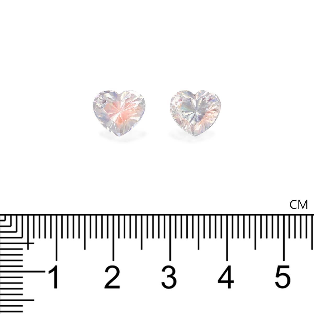 mixed colour rainbow moonstone, 4.72ct heart cut — view 4