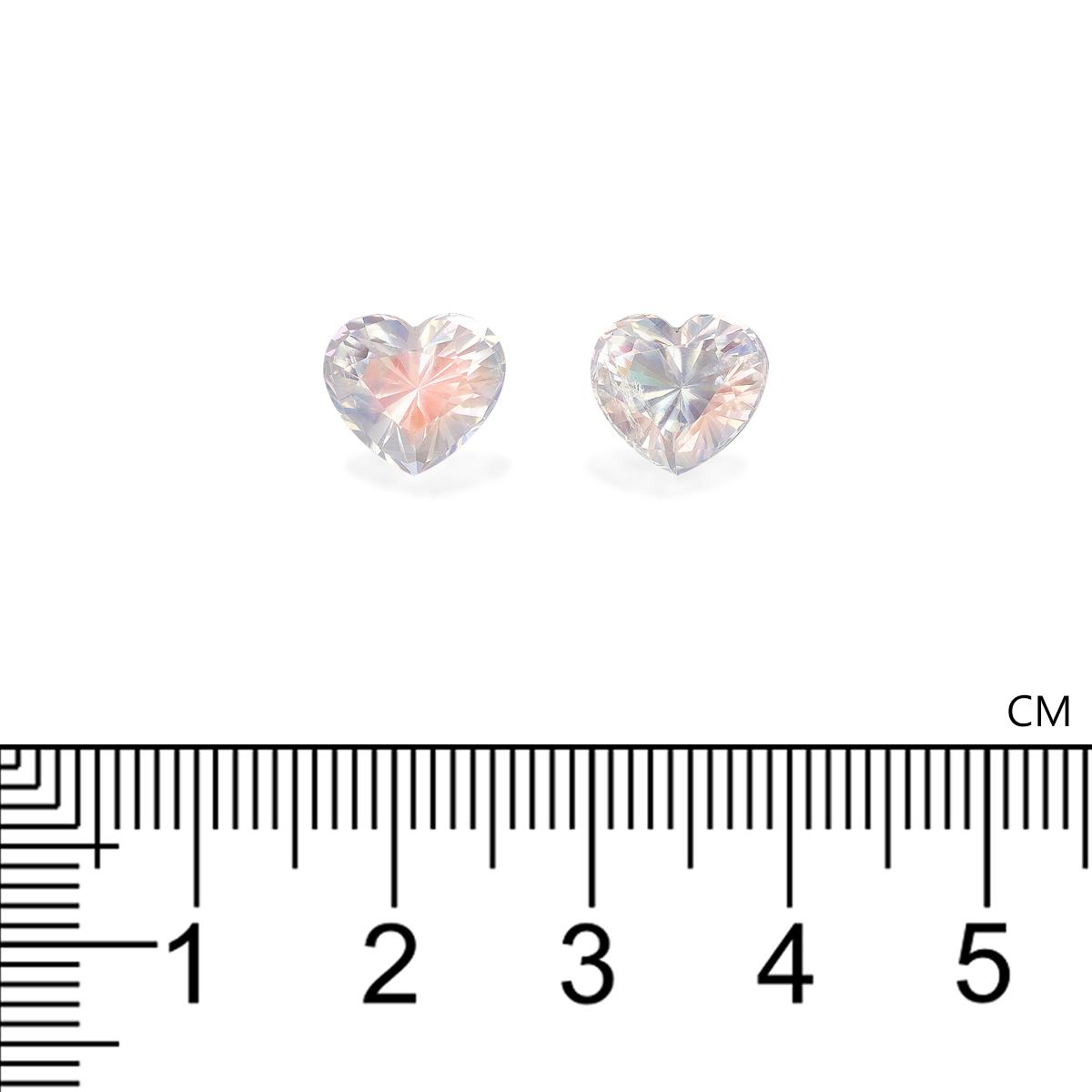 mixed colour rainbow moonstone, 4.72ct heart cut — view 4