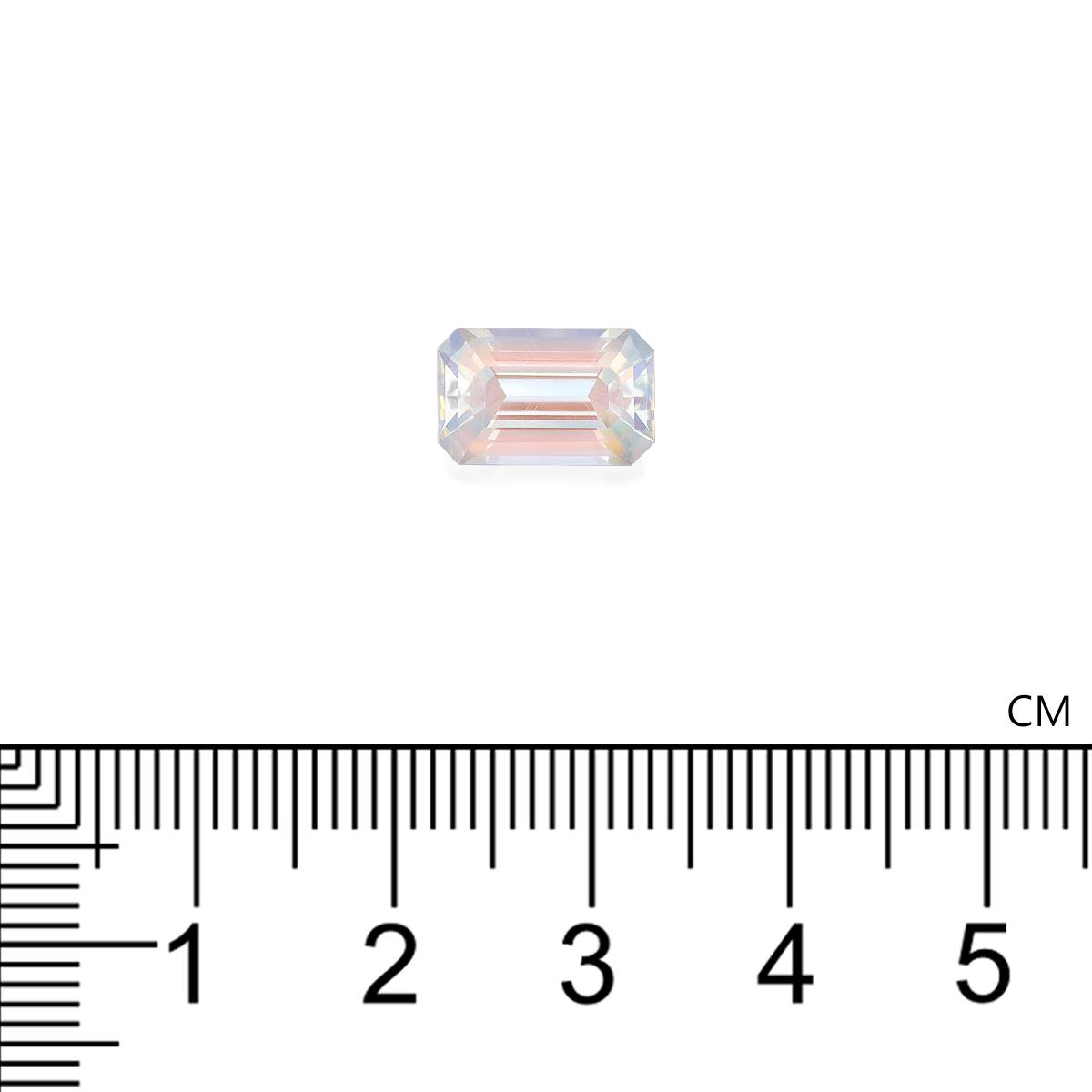 mixed colour rainbow moonstone, 2.89ct rectangular cut — view 4