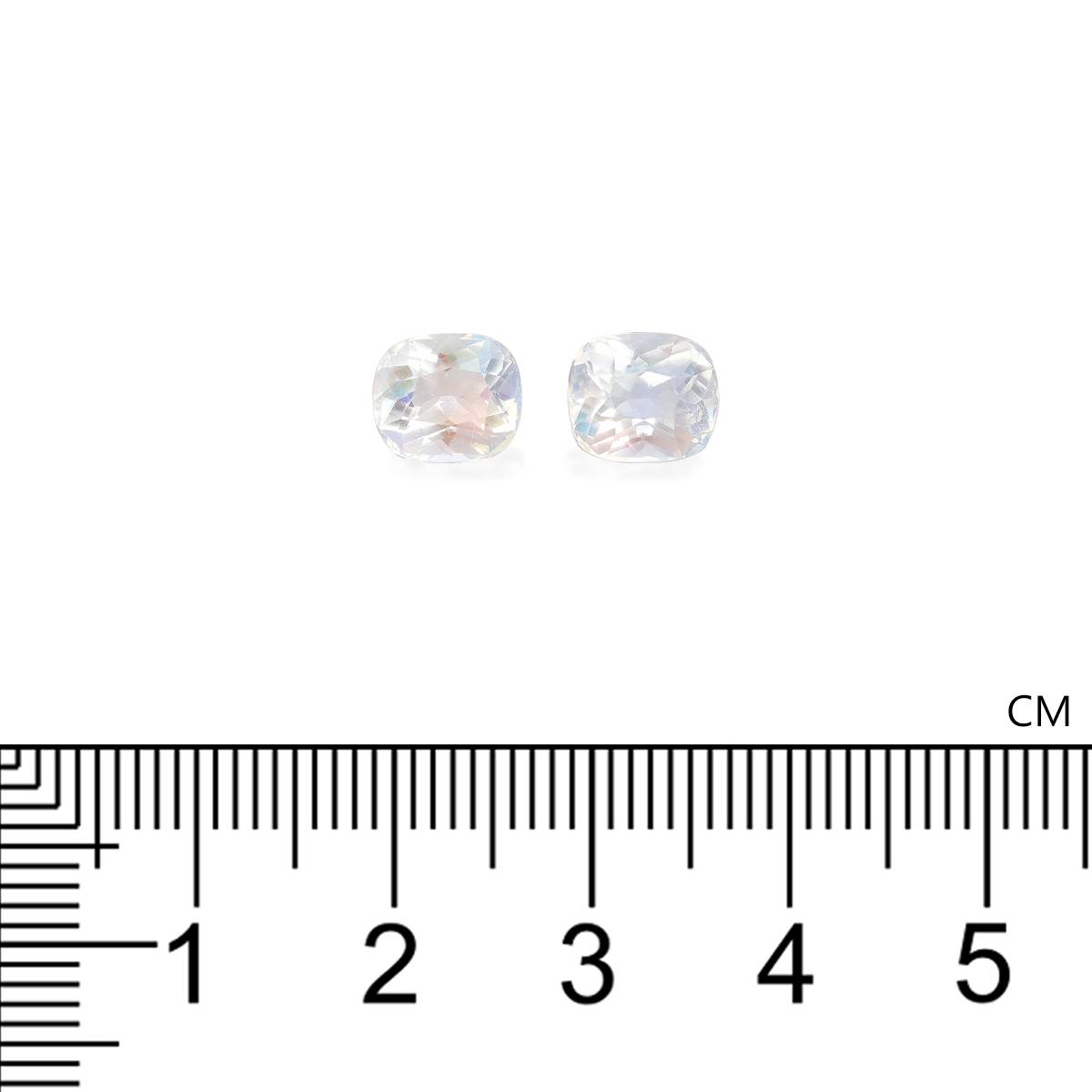 mixed colour rainbow moonstone, 2.97ct cushion cut — view 4
