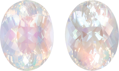 Oval cut rainbow moonstone, 15.15 by 11.53 mm, shown at actual size
