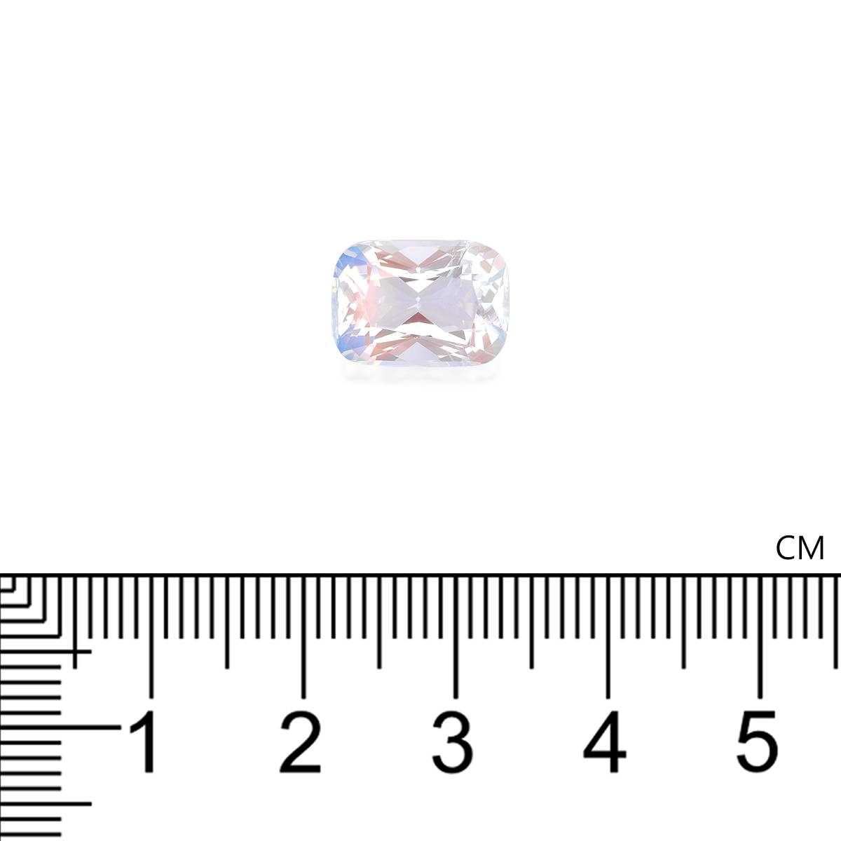 mixed colour rainbow moonstone, 4.23ct cushion cut — view 4