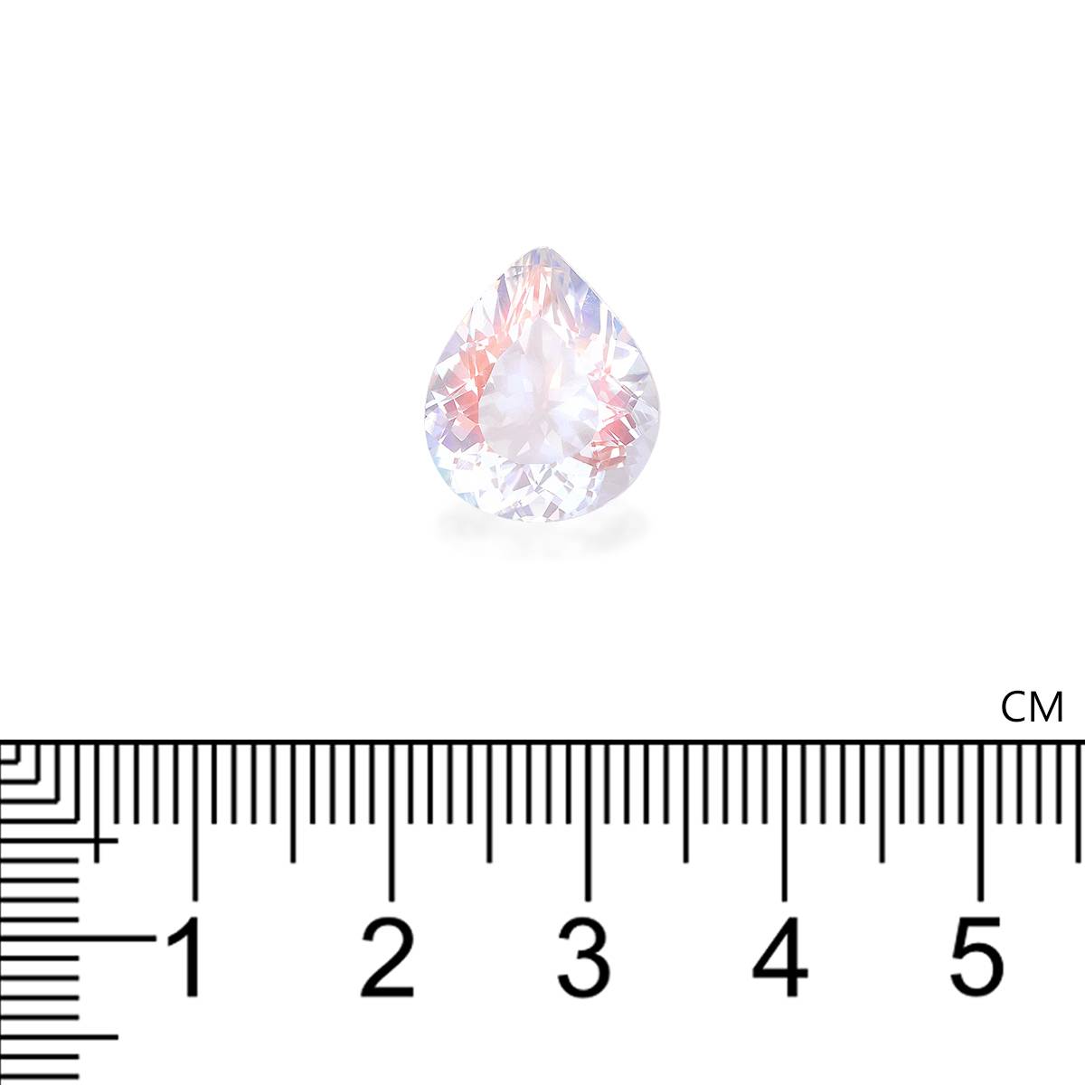 mixed colour rainbow moonstone, 5.96ct pear cut — view 4