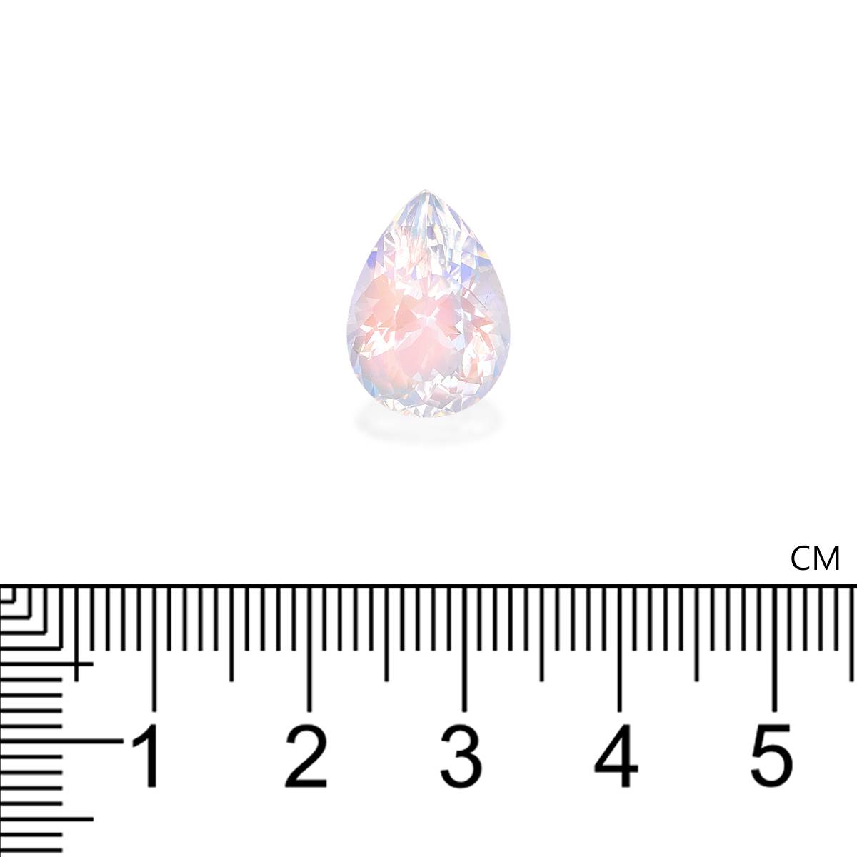 mixed colour rainbow moonstone, 6.3ct pear cut — view 4
