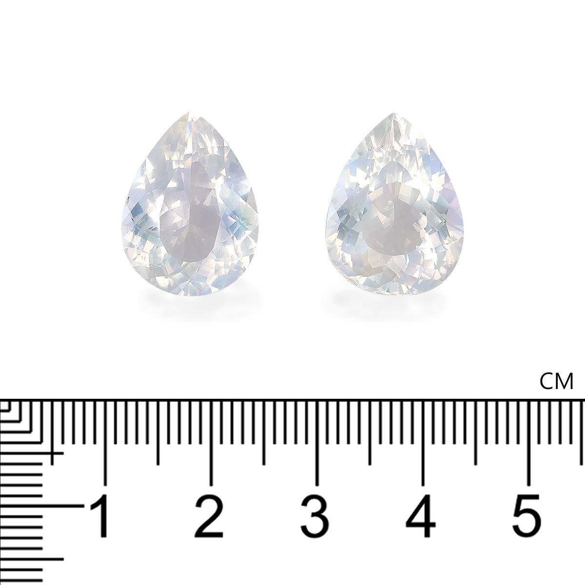 mixed colour rainbow moonstone, 18.93ct pear cut — view 4