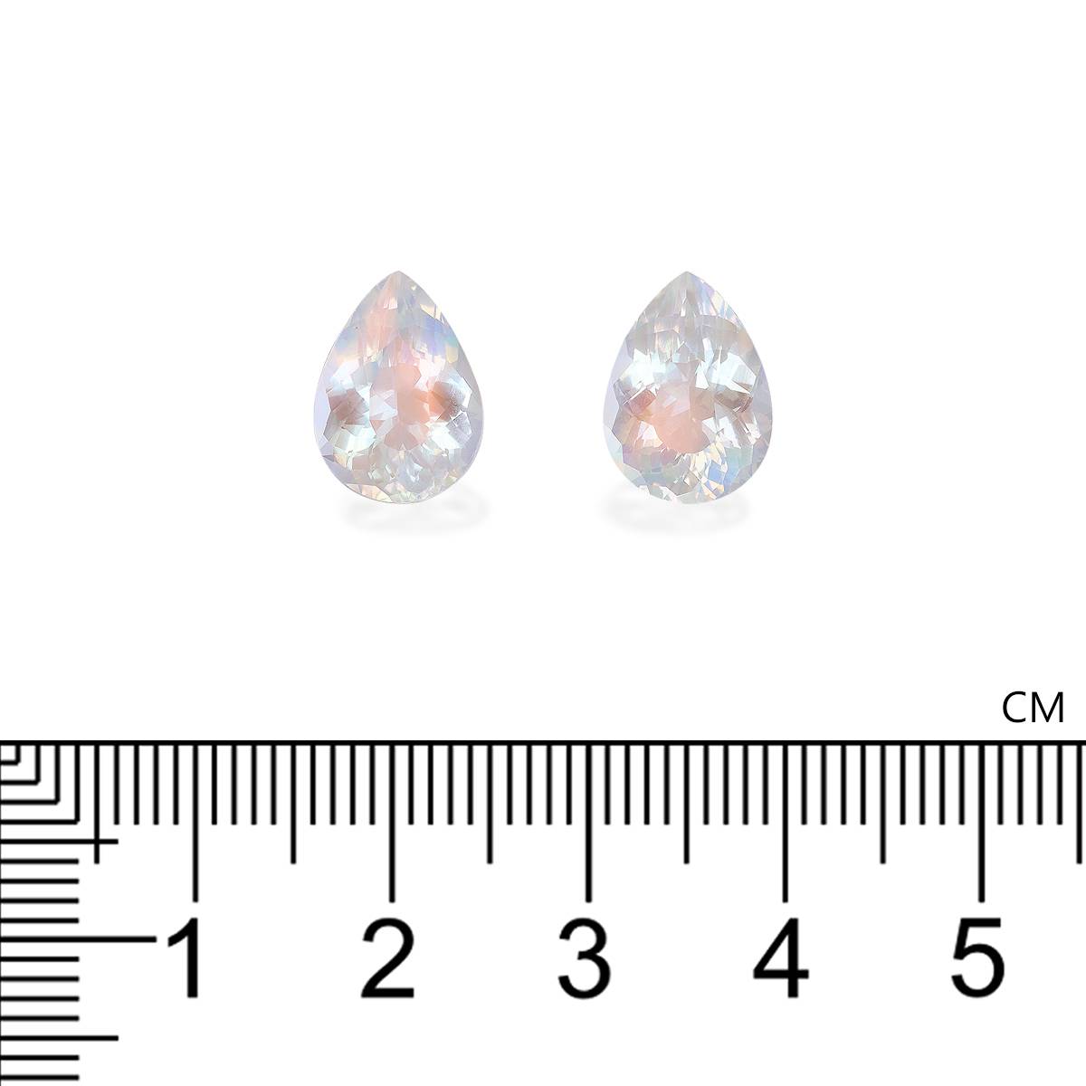 mixed colour rainbow moonstone, 6.93ct pear cut — view 4
