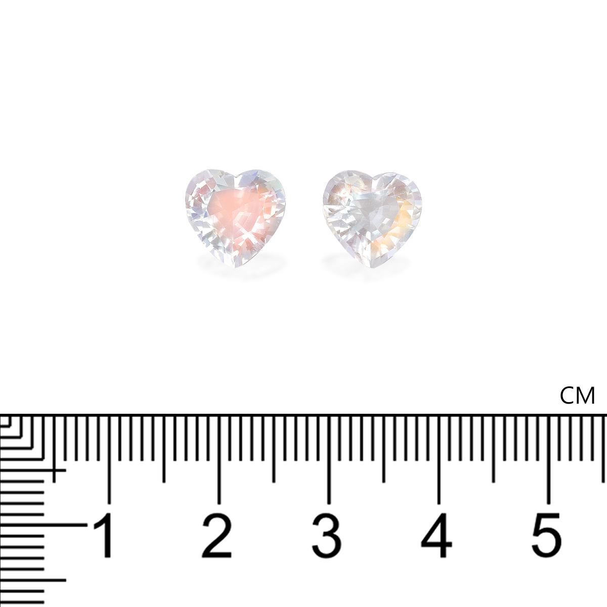 mixed colour rainbow moonstone, 5.1ct heart cut — view 4