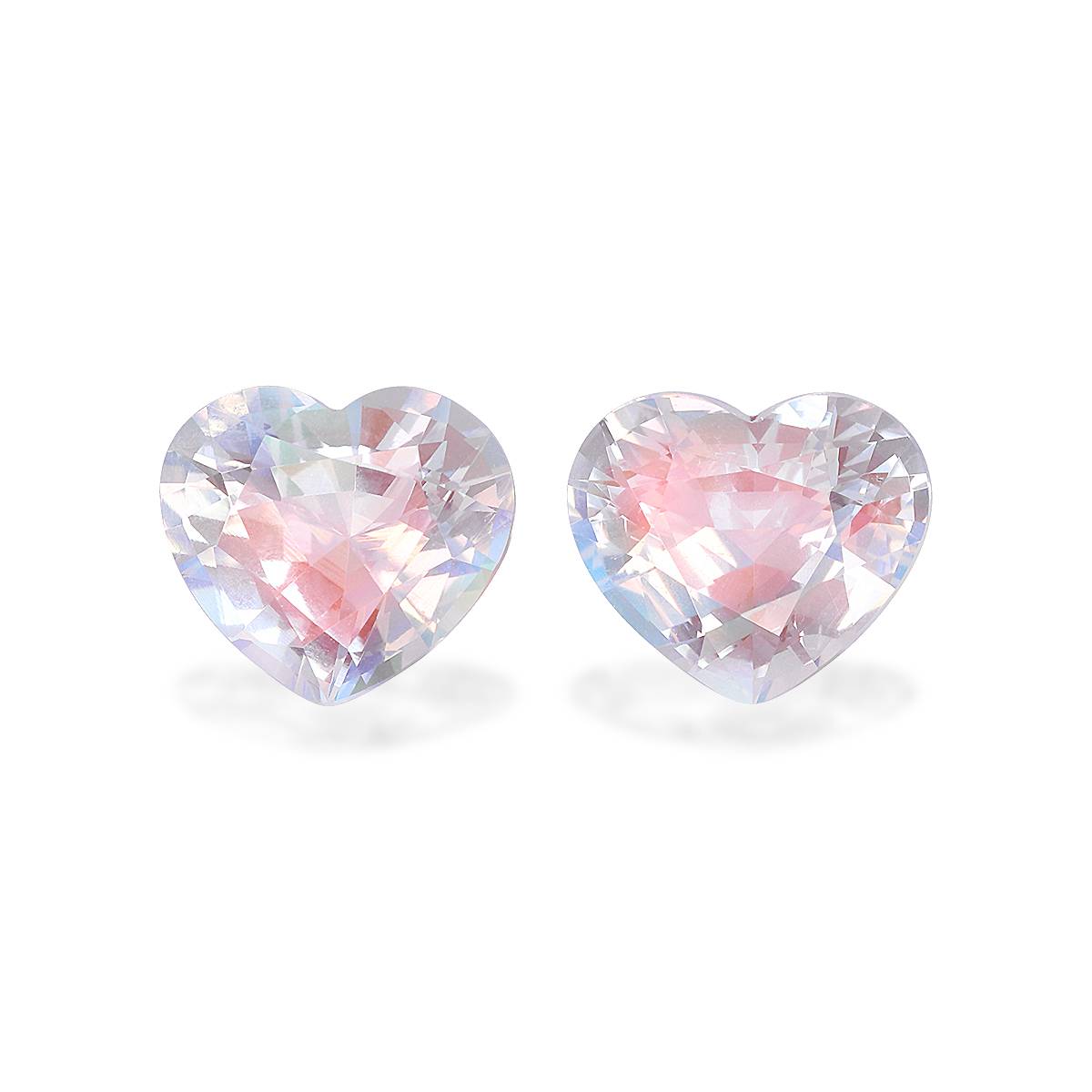 mixed colour rainbow moonstone, 4.94ct heart cut — main view