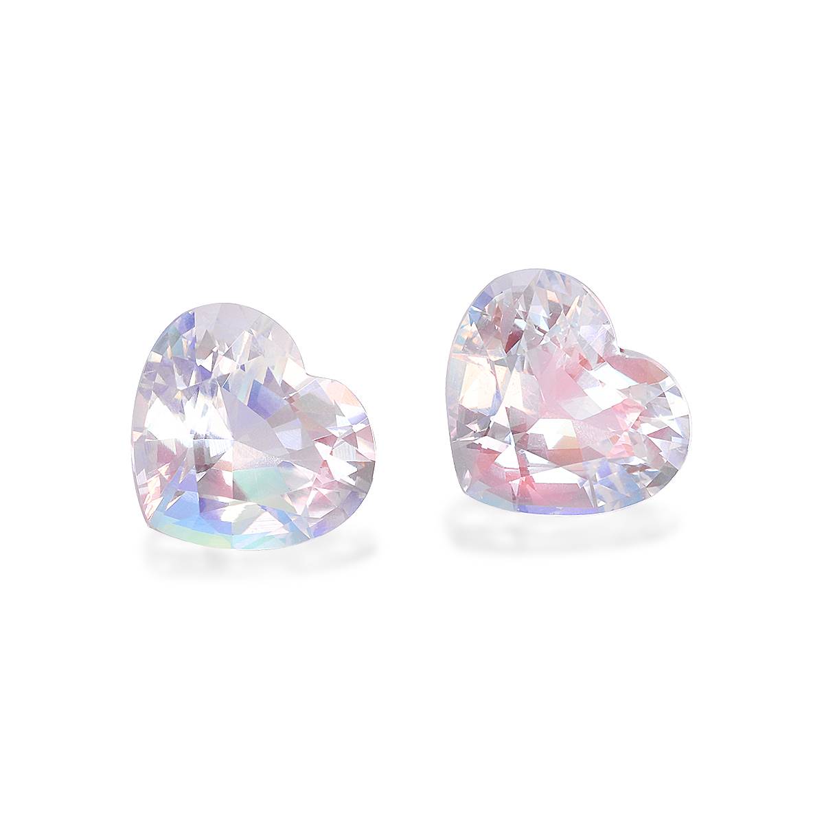 mixed colour rainbow moonstone, 4.94ct heart cut — view 3