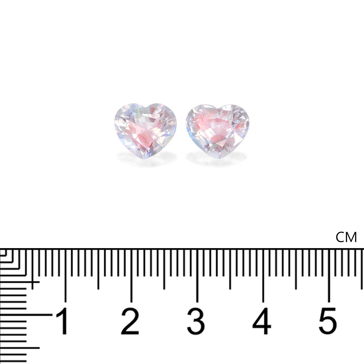 mixed colour rainbow moonstone, 4.94ct heart cut — view 4